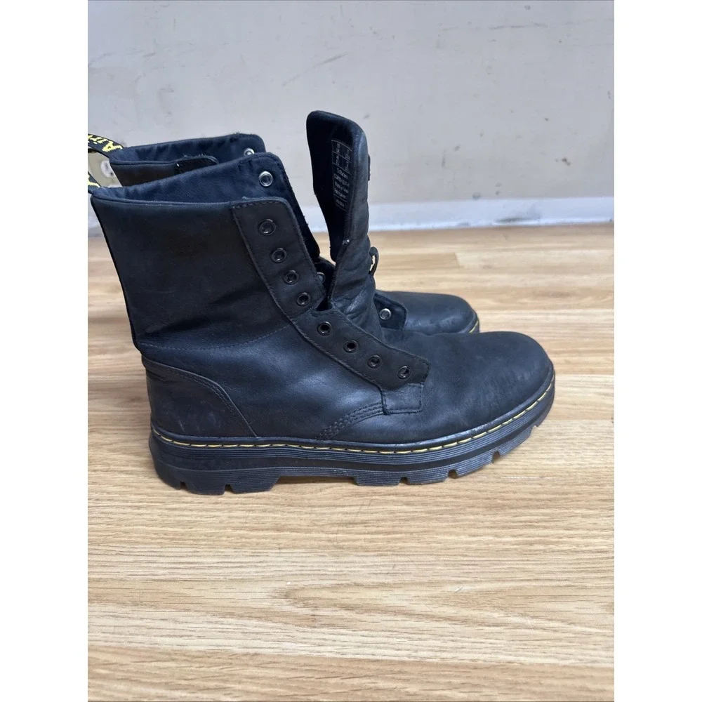 Dr. Martens Combs Leather Black Boots LA004 Men's Size 11 Women's 12